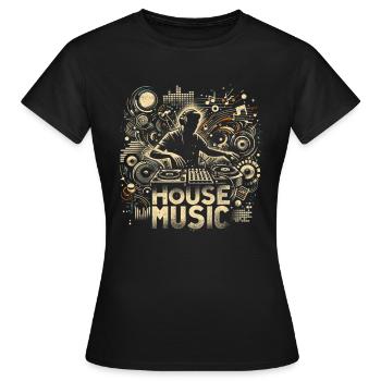 Musique house - T-shirt Femme - noir - Devant - AI Model Female 172 dark (172cm)