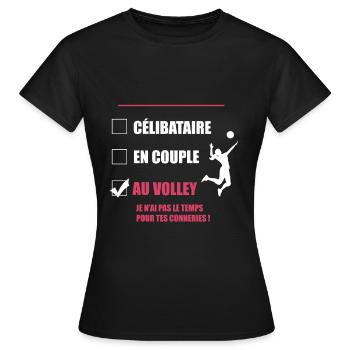 volley célibataire - femme - T-shirt Femme - noir - Devant - AI Model Female 172 dark (172cm)