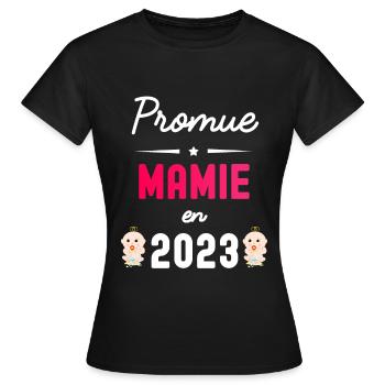 Promue mamie en 2023 - T-shirt Femme - noir - Devant - AI Model Female 172 dark (172cm)