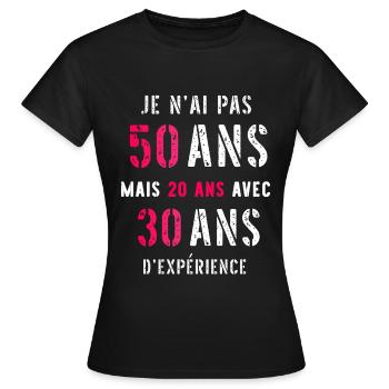 pas 50 ans mais 20 ans femme - T-shirt Femme - noir - Devant - AI Model Female 172 dark (172cm)