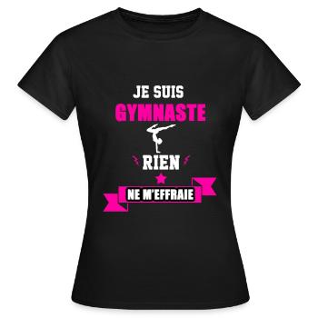 gymnaste Rien ne m'effraie - T-shirt Femme - noir - Devant - AI Model Female 172 dark (172cm)