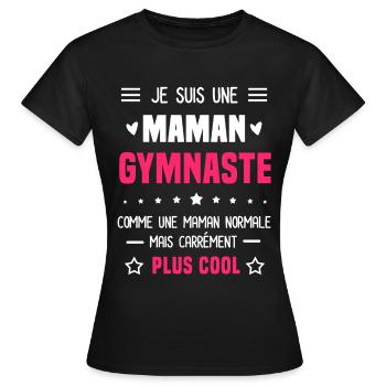maman gymnaste maman normale mère gym - T-shirt Femme - noir - Devant - AI Model Female 172 dark (172cm)