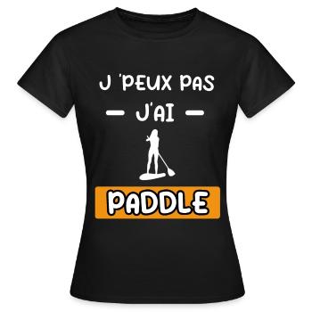 je peux pas j'ai paddle femme cadeau paddle - T-shirt Femme - noir - Devant - AI Model Female 172 dark (172cm)