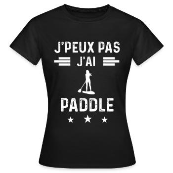 paddleuse je peux pas j'ai paddle femme - T-shirt Femme - noir - Devant - AI Model Female 172 dark (172cm)