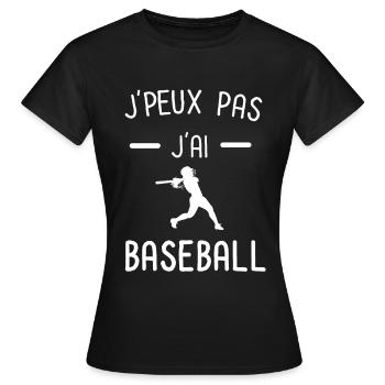 je peux pas j'ai baseball sport femme - T-shirt Femme - noir - Devant - AI Model Female 172 dark (172cm)