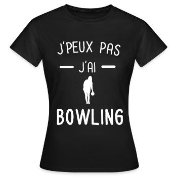 je peux pas j'ai bowling femme - T-shirt Femme - noir - Devant - AI Model Female 172 dark (172cm)