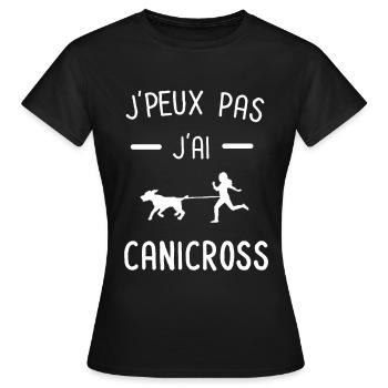 je peux pas j'ai canicross femme - T-shirt Femme - noir - Devant - AI Model Female 172 dark (172cm)