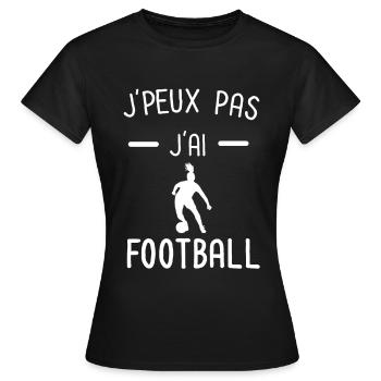 je peux pas j'ai football sport femme - T-shirt Femme - noir - Devant - AI Model Female 172 dark (172cm)