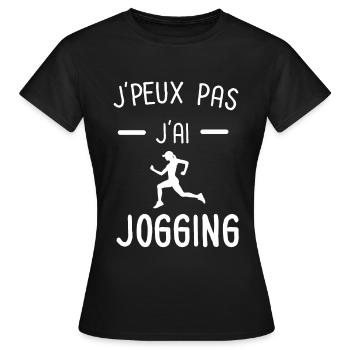 je peux pas j'ai jogging femme - T-shirt Femme - noir - Devant - AI Model Female 172 dark (172cm)