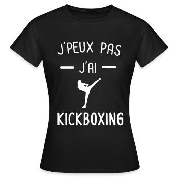 je peux pas j'ai kickboxing femme - T-shirt Femme - noir - Devant - AI Model Female 172 dark (172cm)