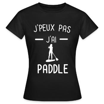 je peux pas j'ai paddle femme - T-shirt Femme - noir - Devant - AI Model Female 172 dark (172cm)