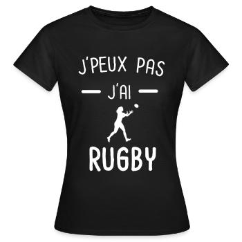 je peux pas j'ai rugby sport femme - T-shirt Femme - noir - Devant - AI Model Female 172 dark (172cm)