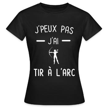 je peux pas j'ai tir à l'arc femme - T-shirt Femme - noir - Devant - AI Model Female 172 dark (172cm)