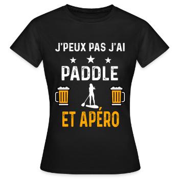 je peux pas j'ai paddle femme et apéro paddle - T-shirt Femme - noir - Devant - AI Model Female 172 dark (172cm)