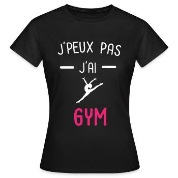 je peux pas j'ai gym rose - T-shirt Femme - noir - Devant - AI Model Female 172 dark (172cm)