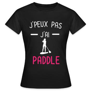 je peux pas j'ai paddle rose - T-shirt Femme - noir - Devant - AI Model Female 172 dark (172cm)
