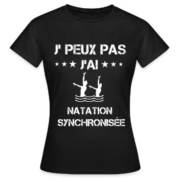 je peux pas j'ai natation cadeau femme - T-shirt Femme - noir - Devant - AI Model Female 172 dark (172cm)