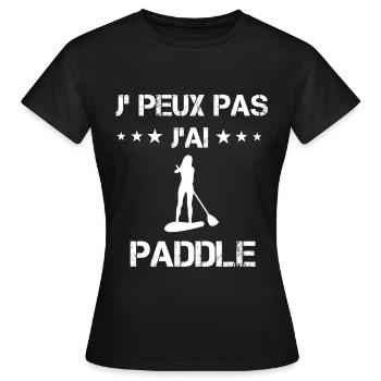 je peux pas j'ai paddle cadeau femme - T-shirt Femme - noir - Devant - AI Model Female 172 dark (172cm)
