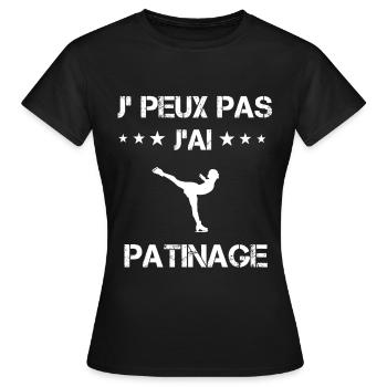 je peux pas j'ai patinage cadeau femme - T-shirt Femme - noir - Devant - AI Model Female 172 dark (172cm)