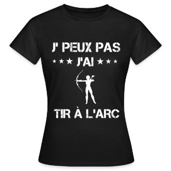je peux pas j'ai tir à l'arc cadeau femme - T-shirt Femme - noir - Devant - AI Model Female 172 dark (172cm)