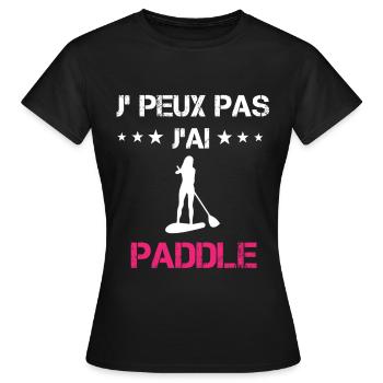 je peux pas j'ai paddle cadeau rose - T-shirt Femme - noir - Devant - AI Model Female 172 dark (172cm)