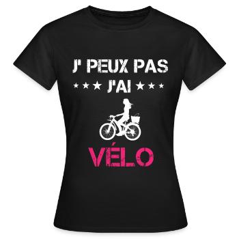 je peux pas j'ai vélo cyclisme cadeau rose - T-shirt Femme - noir - Devant - AI Model Female 172 dark (172cm)