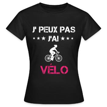 je peux pas j'ai vélo cadeau rose - T-shirt Femme - noir - Devant - AI Model Female 172 dark (172cm)