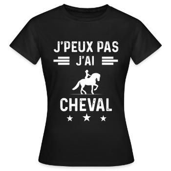 je peux pas j'ai cheval femme cadeau - T-shirt Femme - noir - Devant - AI Model Female 172 dark (172cm)