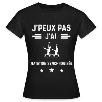 je peux pas j'ai natation femme cadeau - T-shirt Femme - noir - Devant - AI Model Female 172 dark (172cm)