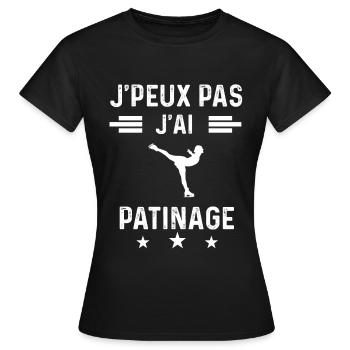 je peux pas j'ai patinage femme cadeau - T-shirt Femme - noir - Devant - AI Model Female 172 dark (172cm)