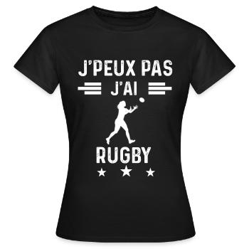 je peux pas j'ai rugby sport femme cadeau - T-shirt Femme - noir - Devant - AI Model Female 172 dark (172cm)
