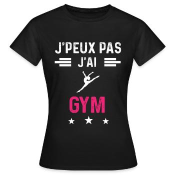 je peux pas j'ai gym drôle femme - T-shirt Femme - noir - Devant - AI Model Female 172 dark (172cm)