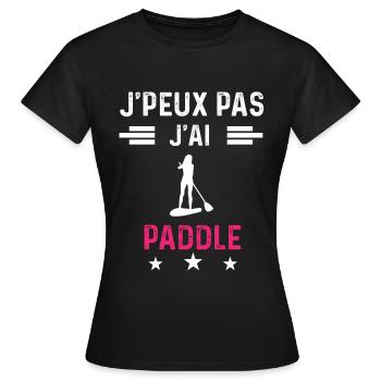 je peux pas j'ai paddle drôle femme - T-shirt Femme - noir - Devant - AI Model Female 172 dark (172cm)