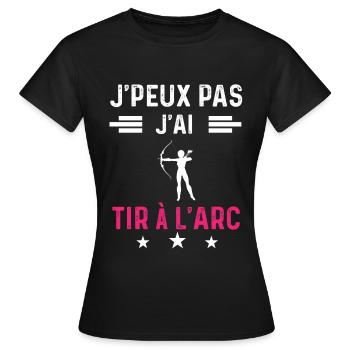 je peux pas j'ai tir à l'arc drôle femme - T-shirt Femme - noir - Devant - AI Model Female 172 dark (172cm)