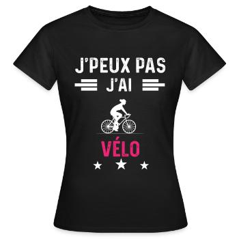 je peux pas j'ai vélo drôle femme - T-shirt Femme - noir - Devant - AI Model Female 172 dark (172cm)
