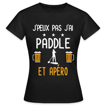 je peux pas j'ai paddle femme apéro - T-shirt Femme - noir - Devant - AI Model Female 172 dark (172cm)