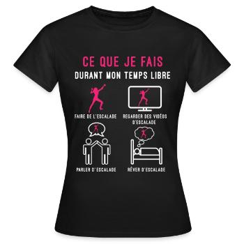 escalade temps libre cadeau grimpeuse femme - T-shirt Femme - noir - Devant - AI Model Female 172 dark (172cm)
