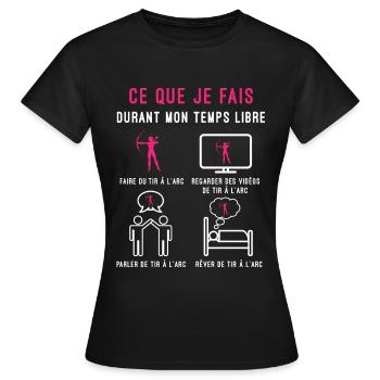 tir à l'arc temps libre cadeau archère femme - T-shirt Femme - noir - Devant - AI Model Female 172 dark (172cm)