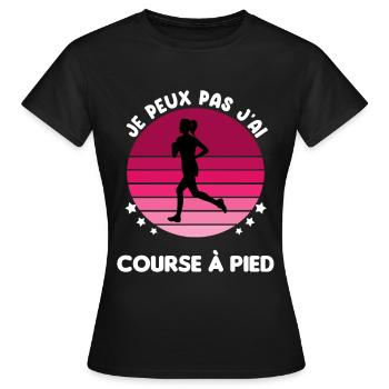 je peux pas j'ai course à pied vintage femme - T-shirt Femme - noir - Devant - AI Model Female 172 dark (172cm)