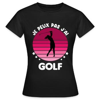 je peux pas j'ai golf vintage femme - T-shirt Femme - noir - Devant - AI Model Female 172 dark (172cm)
