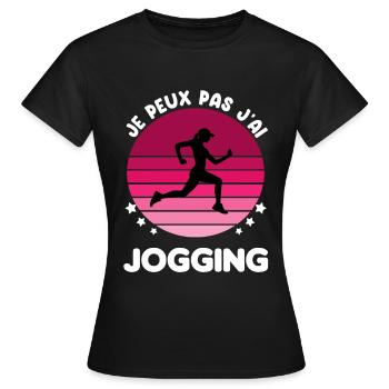 je peux pas j'ai jogging vintage femme - T-shirt Femme - noir - Devant - AI Model Female 172 dark (172cm)