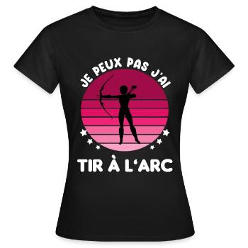 je peux pas j'ai tir à l'arc vintage femme - T-shirt Femme - noir - Devant - AI Model Female 172 dark (172cm)