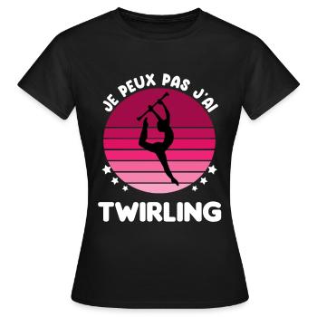 je peux pas j'ai twirling vintage femme - T-shirt Femme - noir - Devant - AI Model Female 172 dark (172cm)