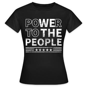 Le pouvoir au peuple - T-shirt Femme - noir - Devant - AI Model Female 172 dark (172cm)