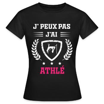 Je peux pas j'ai athlé sport femme - T-shirt Femme - noir - Devant - AI Model Female 172 dark (172cm)
