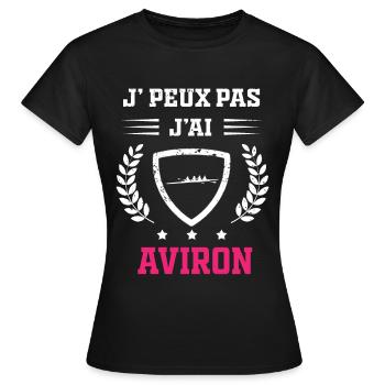 Je peux pas j'ai aviron femme - T-shirt Femme - noir - Devant - AI Model Female 172 dark (172cm)
