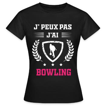 Je peux pas j'ai bowling femme - T-shirt Femme - noir - Devant - AI Model Female 172 dark (172cm)