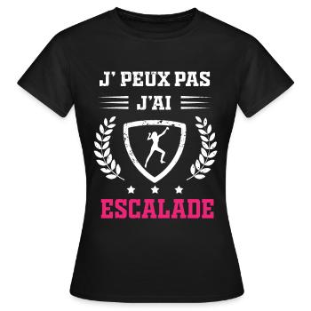Je peux pas j'ai escalade femme - T-shirt Femme - noir - Devant - AI Model Female 172 dark (172cm)