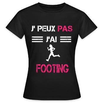 Je peux pas j'ai footing femme humour - T-shirt Femme - noir - Devant - AI Model Female 172 dark (172cm)