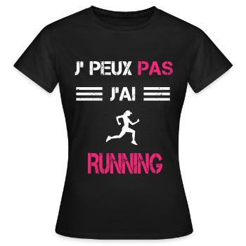 Je peux pas j'ai running femme humour - T-shirt Femme - noir - Devant - AI Model Female 172 dark (172cm)
